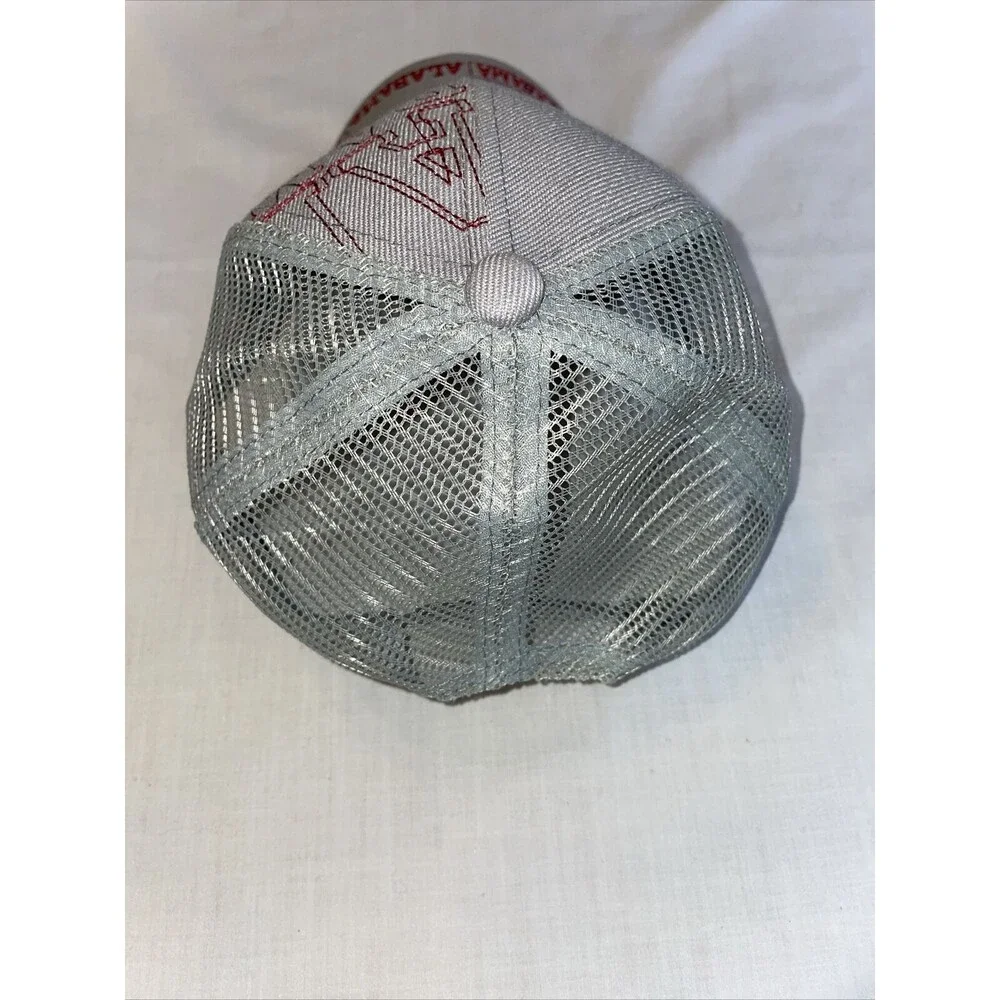 Unbranded Alabama Baseball Cap Unisex One Size Gray Red Adjustable Mesh Back